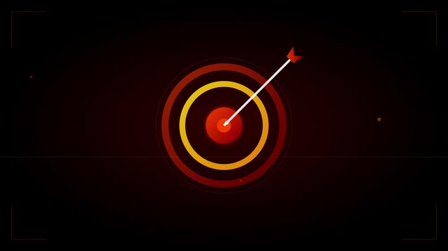 marketing target bullseye strategy animation vibrant orange red
