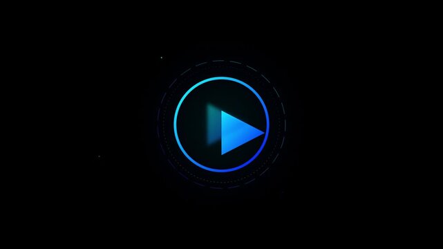 Media Play Button Icon Vibrant Blue Marketing Animation