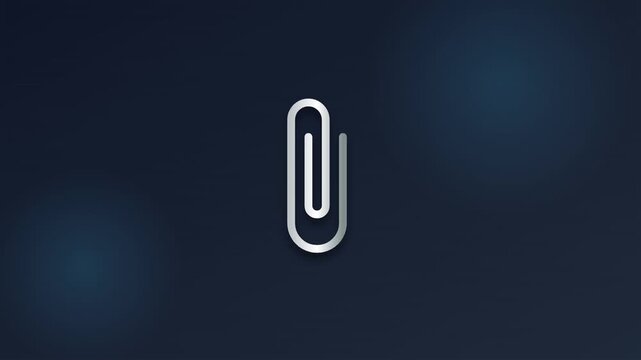 metallic paperclip attachment office supply file icon animation