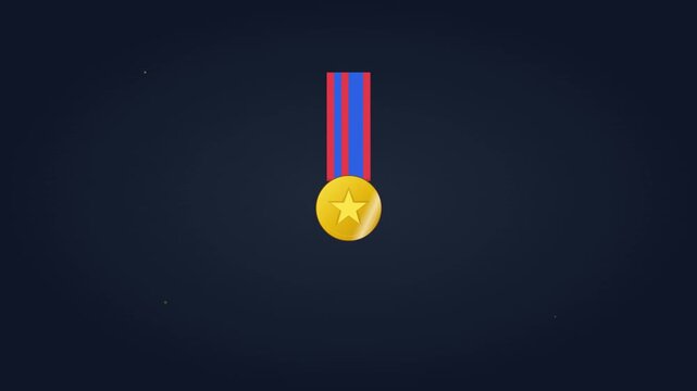 military medal award honor rank achievement icon animation