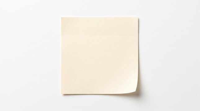 Square beige sticky note paper for office memo and reminder