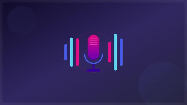 Modern Microphone Podcast Audio Radio Broadcast Animation