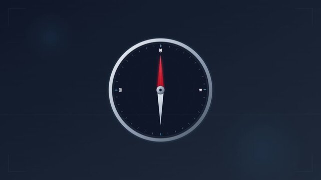 Modern Sleek Compass Navigate Travel Vector Animation