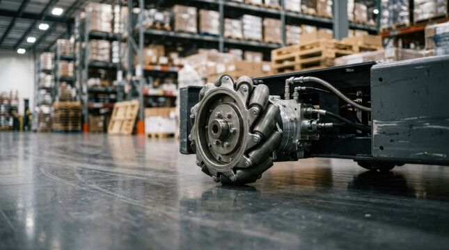 Autonomous mobile robot mecanum wheel in warehouse fulfillment