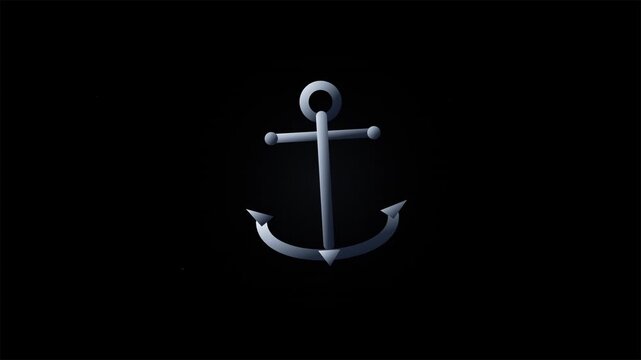 Nautical Anchor Vector Icon Animation On Black Screen