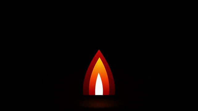 Neon Fire Flame Icon Dynamic Vector Animation