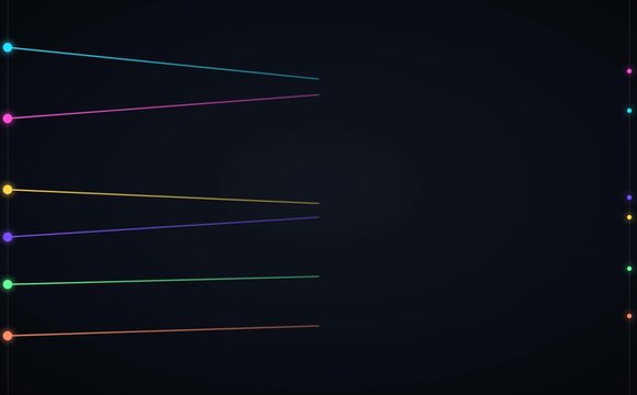 Two-period metric slope comparison chart with glowing connector lines, animated loop