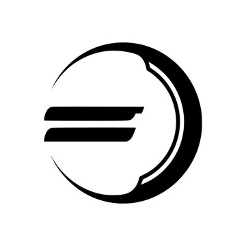 Abstract Circle Logo: A modern, abstract circular logo design featuring two parallel horizontal lines within a crescent shape, symbolizing progress and dynamism.