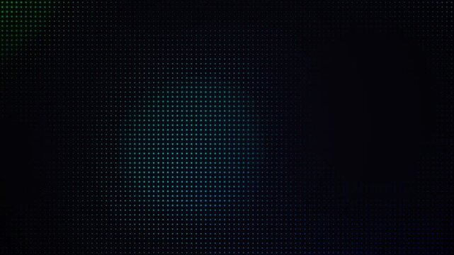Abstract circular grid pattern with blue and green glowing dot highlights