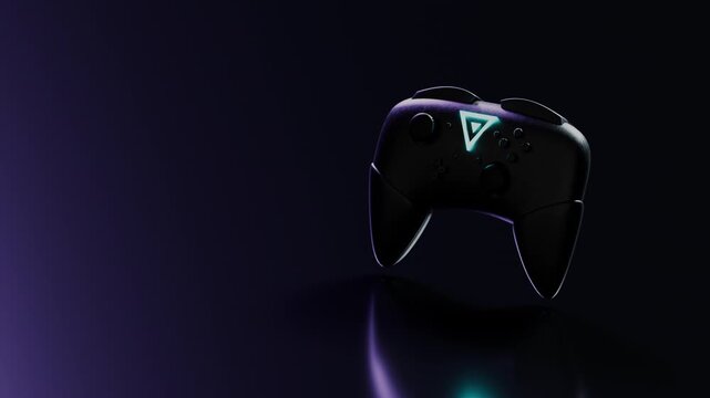 Low-angle inclined tracking shot surveying the textured palm grips and analog joysticks, highlighting precision joystick rings, comfortable hand ergonomics, panoramic view.