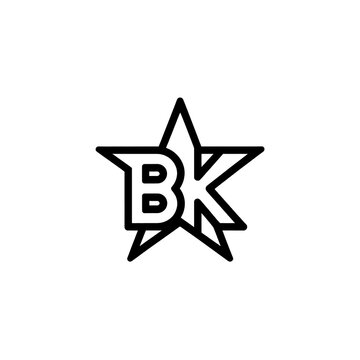 A stylized black and white logo featuring a star with the letters BK inside.  this logo is an excellent choice for businesses looking to establish a strong visual identity.