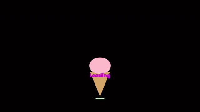 Pixel Art Ice Cream Cone Loading Animation With Multiple Flavors In Retro Style