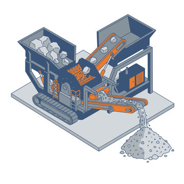 Industrial conveyor belt system for material processing.
