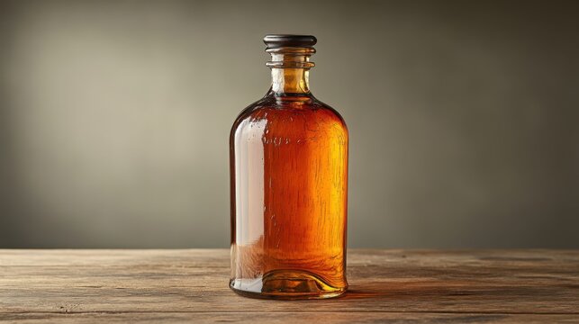 The wine bottle is adorned with a rustic paper label and a rich red wax seal, creating a striking composition against the textured wooden backdrop, embodying rustic charm.