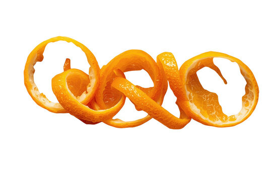 Curled Fresh Orange Peel with Citrus Slices