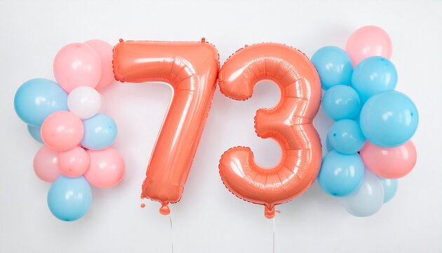 Seventy Three Number Balloon Decoration for Birthday Party Celebration Event