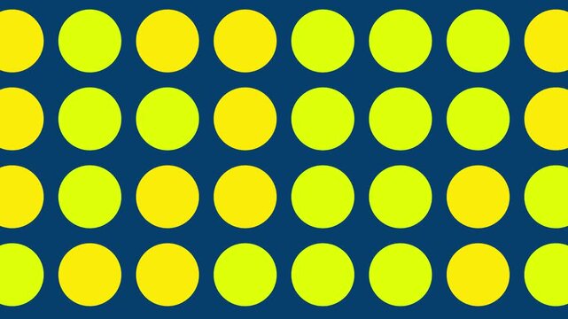 Abstract motion background animation with colorful circles arranged in a pattern on a blue background