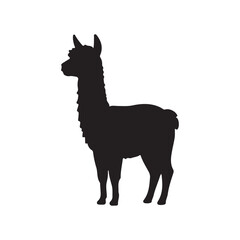Black silhouette of a Llama vector © Taufikur