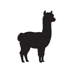 Black silhouette of a Llama vector © Taufikur