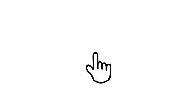 cursor click hand icon animated cursor and arrow white screen 4k motion animation