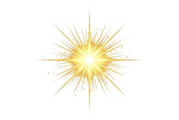 Fototapeta premium Glowing Golden Star Burst with Radiant Beams on Black Background