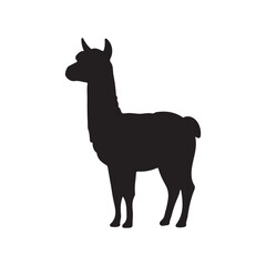 Black silhouette of a Llama vector © Taufikur