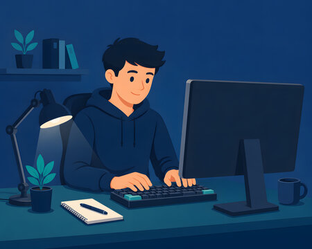 businessman working on computer