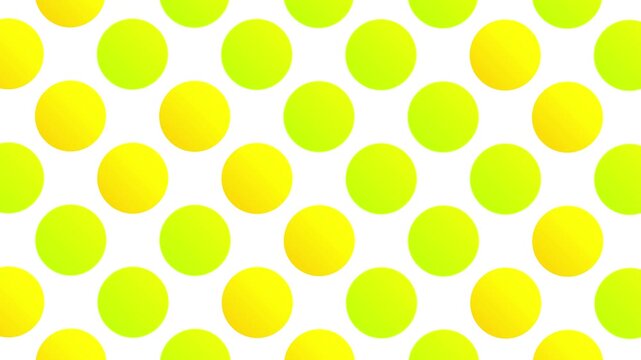 Abstract motion background animation with colorful circles arranged in a pattern on a white background