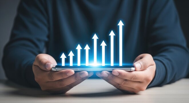 Visualizing exponential growth a futuristic representation of business success and technological advancement in the digital age