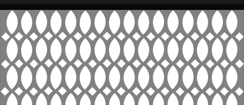 seamless geometric oval leaf lattice pattern cut vector background for laser cutting wall panel screen stencil design