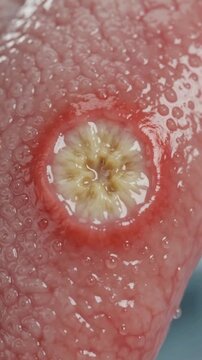Aphthous Ulcer on Human Tongue, Canker Sore Medical 3D Illustration