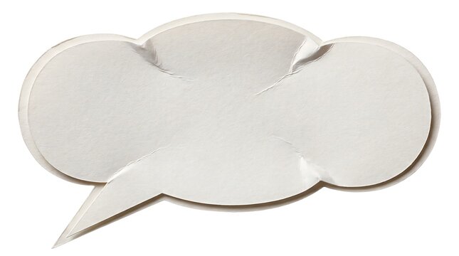 Blank white speech bubble for comments or feedback