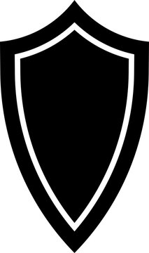 Shield silhouette icon for security emblem.