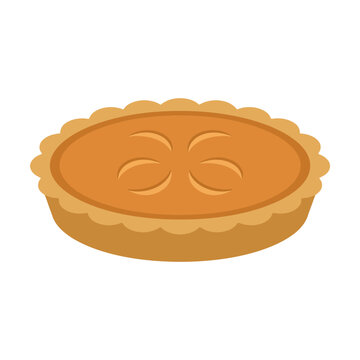 Pumpkin pie vector illustration isolated on white background for Thanksgiving holiday.