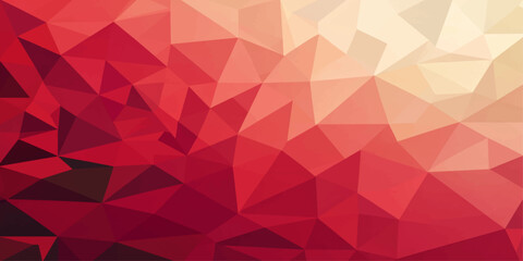 Obraz premium Vibrant abstract red and beige low poly geometric background with triangle mesh gradient