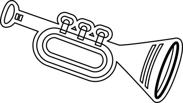 horn musical instrument isolated outline linear icon