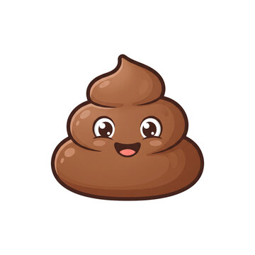 Cute smiling poop cartoon icon