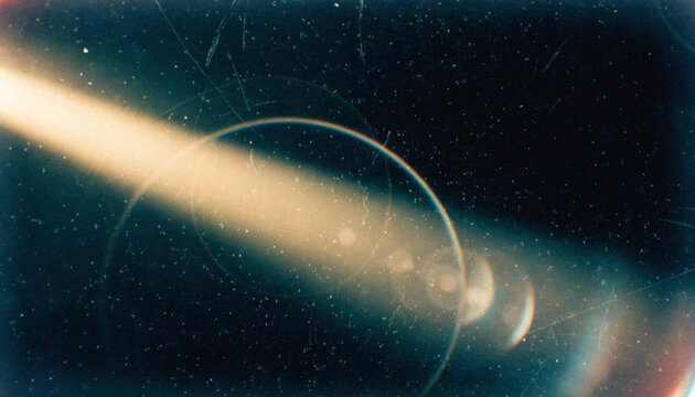 Space jet trail with moon and stars
