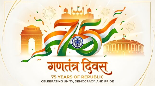 Celebrating india's 75th republic day a nation's pride unity and democratic spirit