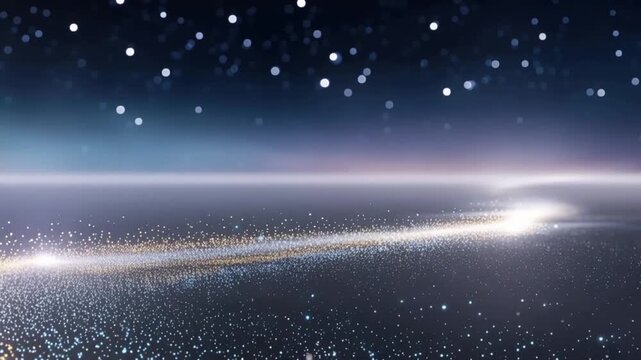 Cosmic journey across the vast expanse of the galaxy, a swirling nebula trail illuminates the infinite void, dotted with distant stars. ..Created with Generative AI, not depicting real subjects.