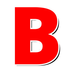 Red letter B icon capital alphabet character symbol isolated on white background flat vector illustration  © Rizwan