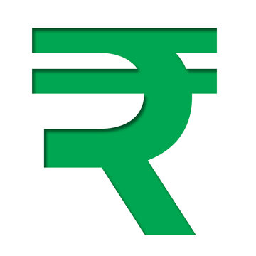 Green Indian Rupee Currency Symbol Finance Money INR UI Icon Vector Isolated
