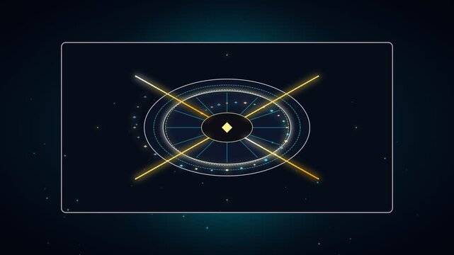 Futuristic digital interface hud targeting element on dark background