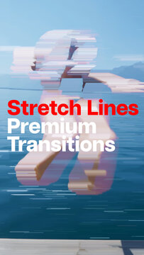 Premium Transitions Stretch Lines 15 Variations VERTICAL &ndash; Dynamic Line Stretch Transitions, Speed Streaks, Elastic Wipes and Fast Motion Effects for Professional Video Editing