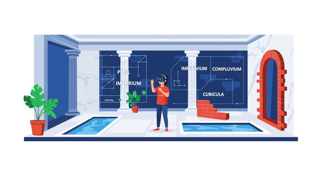 Virtual Reality Exploration of Ancient Roman Architecture Digital Reconstruction