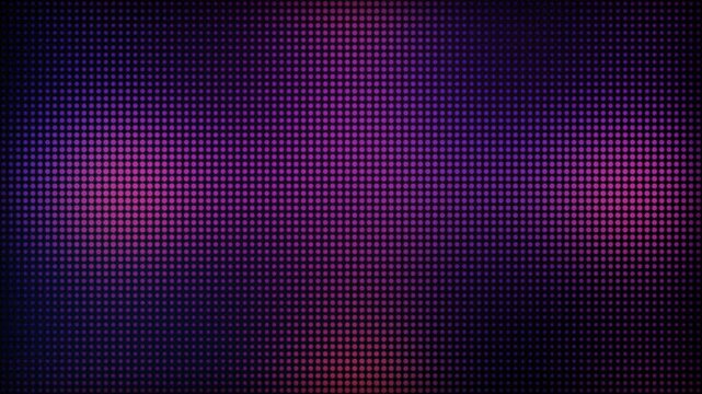 Abstract digital pixel art featuring purple geometric shapes on dark background