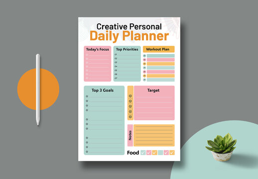 Smart Goal Daily Planner Design Template Layout