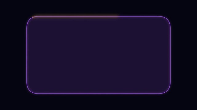Glowing Purple Neon Rounded Rectangle Frame Border Animation