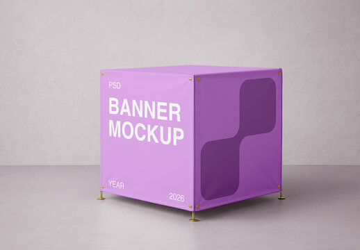 Standing Cubic Banner Mockup
