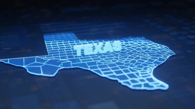 Texas State Map Geographic Outline